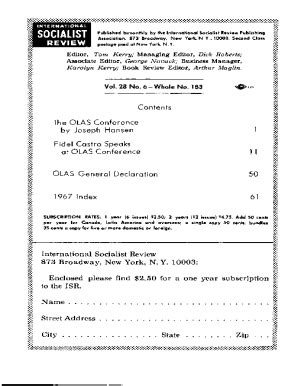 Fillable Online International Socialist Review - Contents by Issue (1956- ... Fax Email Print ...