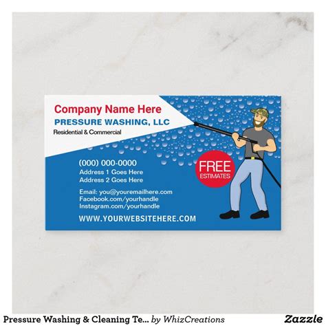 Pressure Washing Business Cards Template