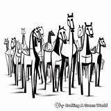 Herd Of Horses Coloring Pages  Free & Printable sketch template