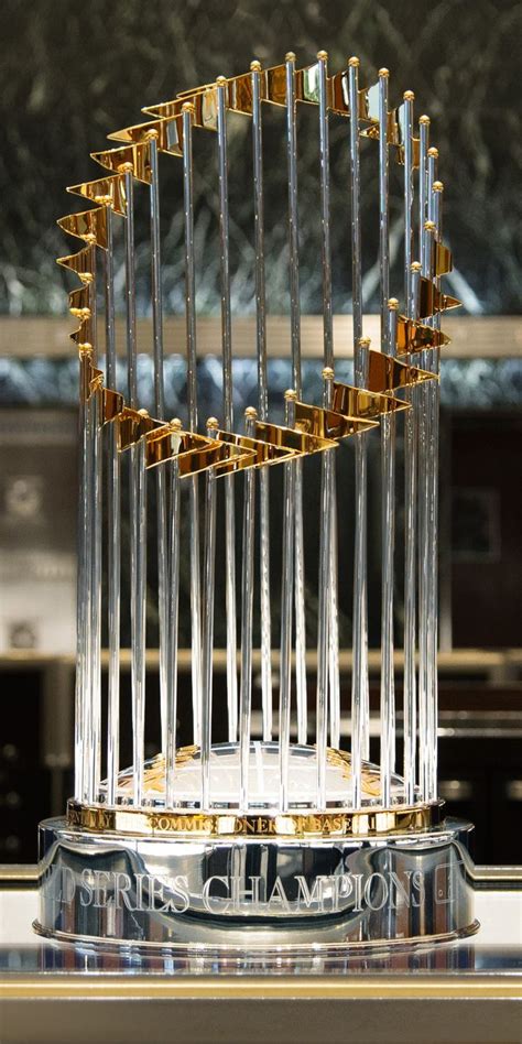 The Major League Baseball World Series trophy features 30 flags, one ...