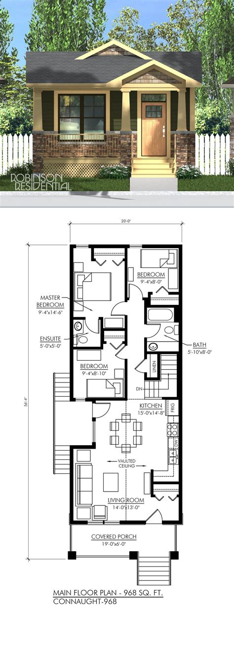 Craftsman Connaught-968 - Robinson Plans | Craftsman house plans, Small house plans, Tiny house ...