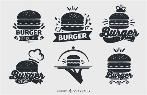 Burger Logo Design Set | Logo design set, Logo collection, Logo design