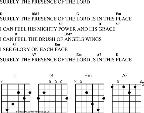 Christian Gospel Worship Song Lyrics with Chords - Surely The Presence ...