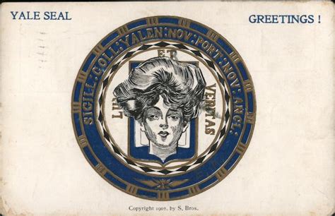 Yale University Seal College Girls Postcard