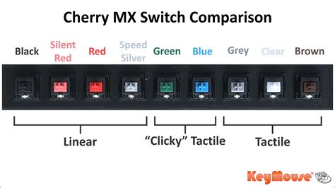 Cherry MX Switch Comparison - KeyMouse - YouTube