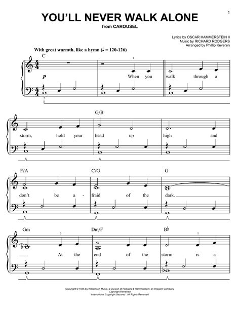 You'll Never Walk Alone sheet music by Phillip Keveren (Easy Piano ...