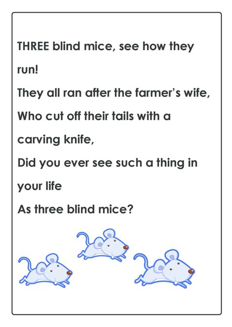 Three Blind Mice Nursery Rhyme - KidsPressMagazine.com