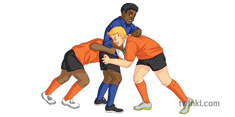 Maul Mauling Technique Rugby Sport PE Secondary Illustration - Twinkl