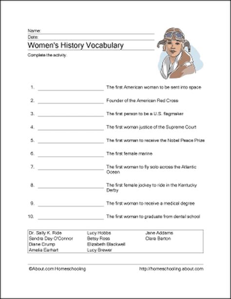 Women's History Month Activities Worksheets