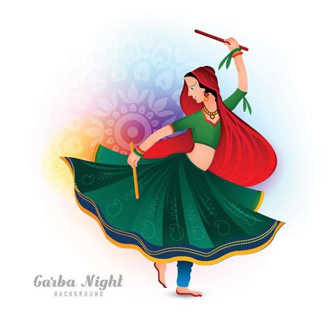 Illustration of playing garba and dandiya in navratri celebration ...