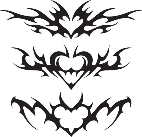 Neo tribal y2k tattoo with heart shape. Cyber sigilism style hand drawn ornaments. Vector ...