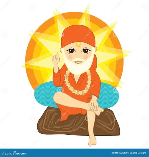 Sai Baba Ji Cute Indian God Sai Baba Ji Illustration Stock Illustration ...