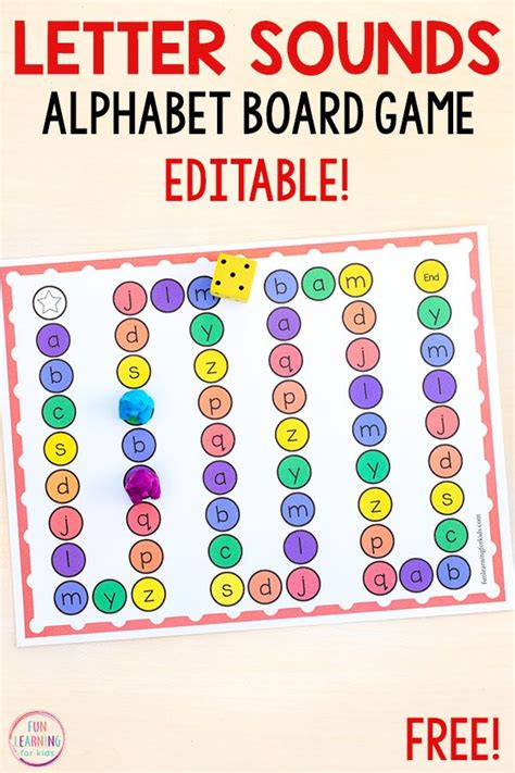 Printable Letter Sounds Alphabet Board Game Letter Sounds Preschool ...