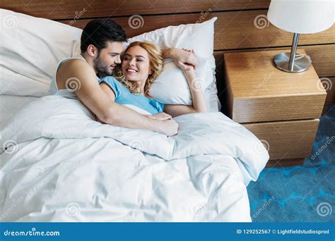 Boyfriend Hugging Girlfriend in Bed Stock Image - Image of boyfriend, beautiful: 129252567