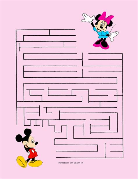 mickey mouse maze printable | Print - Mickey And Minnie Mouse Maze ...