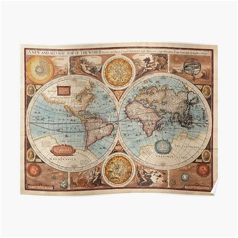 "Vintage World Map " Poster for Sale by Beltschazar | Redbubble