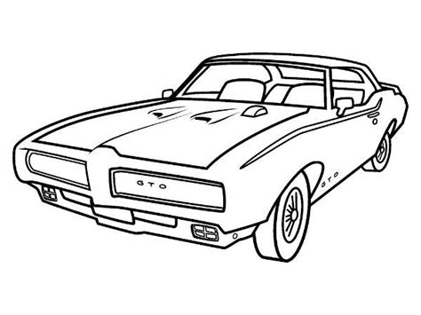 Car and Truck Coloring Pages: Pontiac GTO | Cars coloring pages, Truck ...