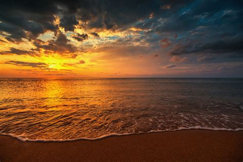 Download Horizon Sunset Sea Nature Ocean HD Wallpaper