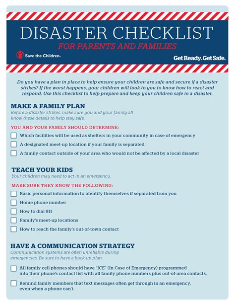 Disaster Checklist for Parents | RCRC Toolbox