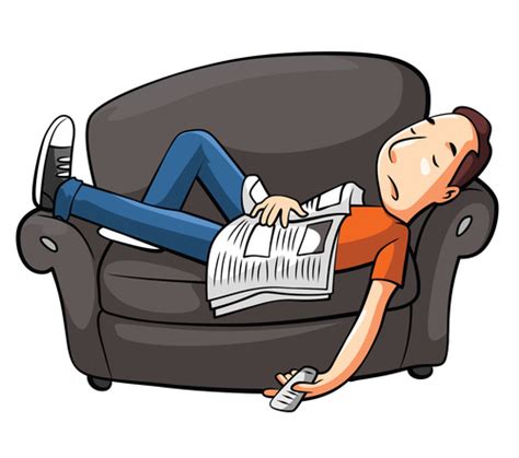 Sleeping on the couch cartoon character vector free download