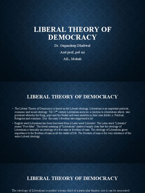 Liberal Theory of Democracy | PDF | Liberalism | Democracy