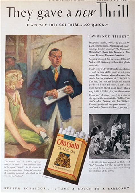 1930 Old Gold Cigarettes Ad ~ Lawrence Tibbett, Vintage Cigarette ...