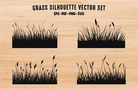 Seamless Grass Vector Silhouette Set Graphic by Gfx_Expert_Team · Creative Fabrica