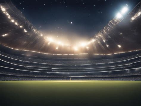 Premium AI Image | cricket stadium night with floodlight background