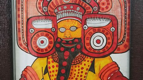 Drawing Of Sree Thiruvappana Theyyam | Muthappan | Artist Pranav Anoop ...