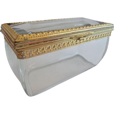 Antique French Crystal “CASE GLASS” Casket Hinged Box "EXQUISITE" from ...