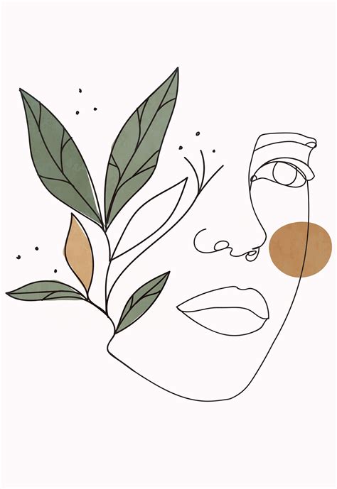 Minimalist female face line art | Ilustrações gráficas, Pôsteres ...