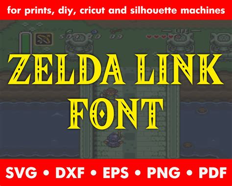 Zelda font svg dxf eps png pdf Link font to the past | Etsy