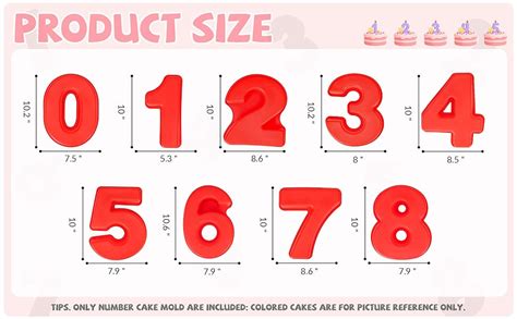 Amazon.com: FUSOTO 9PCS Large Size 10 Inch Silicone Number Cake Pan, 3D Silicone Cake Pans ...