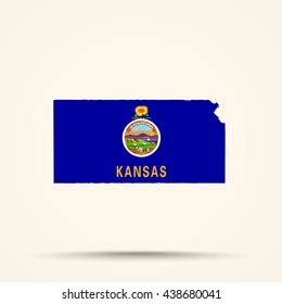 Map Kansas Kansas Flag Colors Stock Illustration 438680041