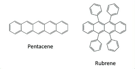 Molecular structures of pentacene and rubrene. | Download Scientific ...