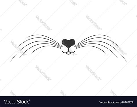 Cute cat nose mouth and whiskers signboard Vector Image