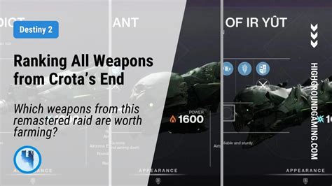 Destiny 2: Crota's End - All Weapons Ranked & God Rolls