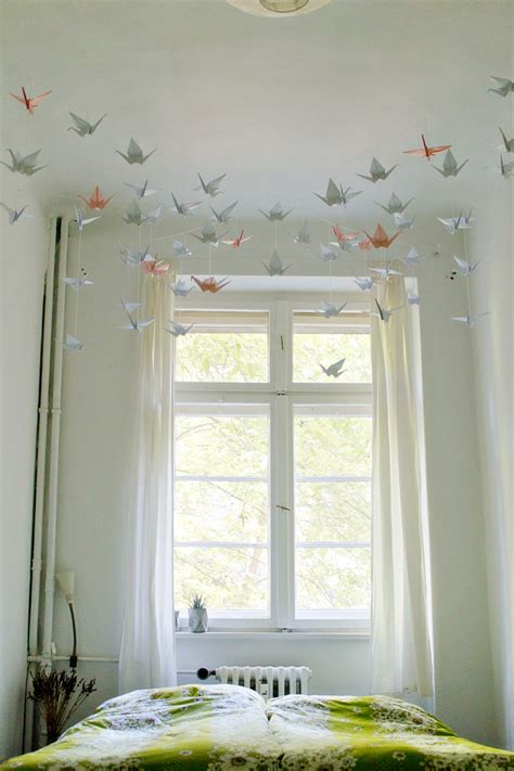 DIY | Renters-Friendly Origami Ceiling Decoration