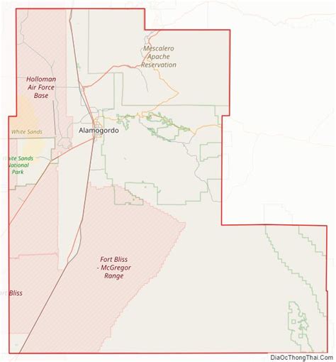 Map of Otero County, New Mexico - Thong Thai Real