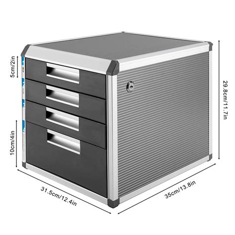 Locking Drawer Cabinet Desk Organizer - Home Office Desktop File Storage Box | eBay