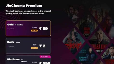 Jio Cinema Affordable Premium Plans - Daily, Gold and Platinum - for Unlimited Streaming Leaked ...