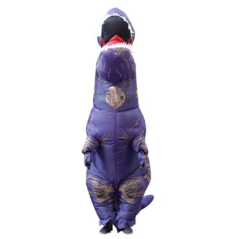 Adult Purple Polyester T-REX INFLATABLE Dinosaur Costume Cosplay with ...