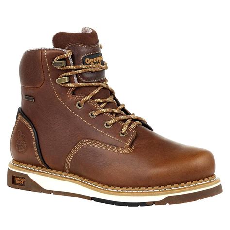 Georgia Men's AMP Lightweight Wedge Waterproof Work Boots - Light Brown