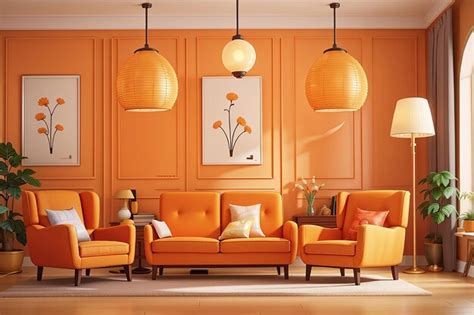 Premium AI Image | Realistic classic living room interior with hanging ...