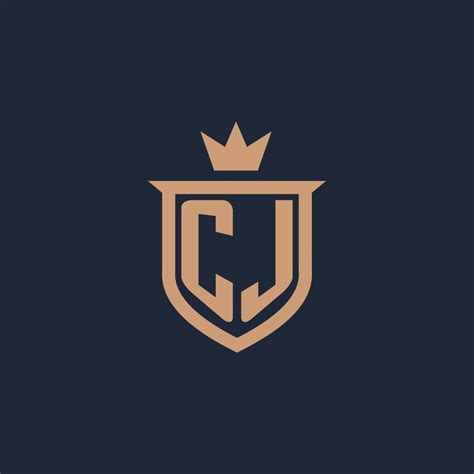 CJ monogram initial logo with shield and crown style 11648808 Vector Art at Vecteezy