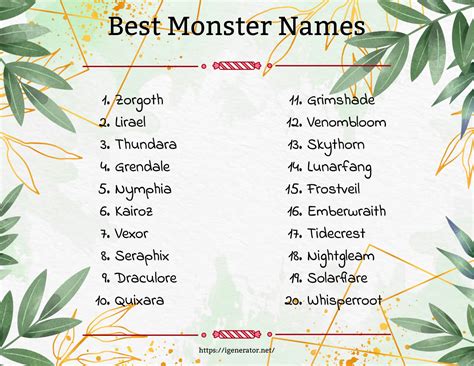 Monster Name Generator | 539 Monster Name Ideas