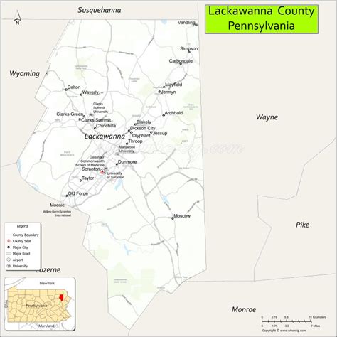 Map of Lackawanna County, Pennsylvania - Where is Located, Cities ...