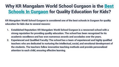 PPT - Why K.R. Mangalam World School Gurgaon Best Schools In Gurgaon for Kids PowerPoint ...