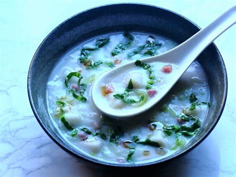 Thick taro soup with bok choy and ham (青菜火腿芋艿羹) | Soy, Rice, Fire