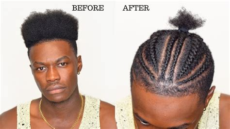 High Top Braids | GF Does Sick Men's Cornrow Hairstyle | Quick & Easy! - YouTube